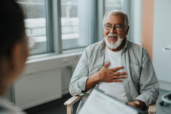 Man talking to doctor